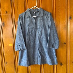 Lands End Tunic Denim, Sz M 10-12, 3/4 sleeves BoHo